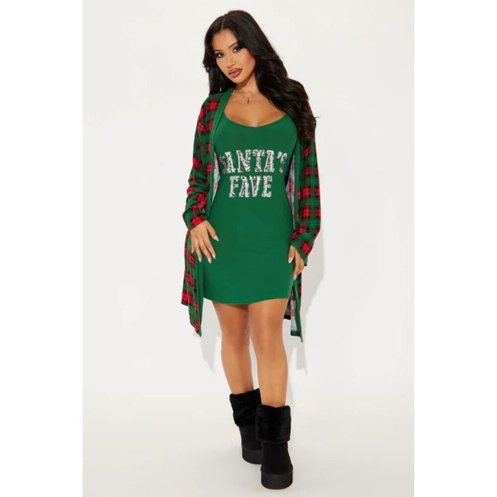 PJ Robe Set - Green/red - Picture 4 of 8